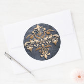 Barok stijl element op grunge achtergrond. ronde sticker (Envelop)