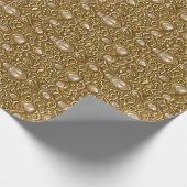 Barok stijl gepolijst goud bloemenpatroon cadeaupapier (Hoek)