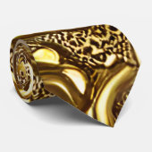 Barok stijl gepolijst goud bloemenpatroon stropdas (Opgerold)