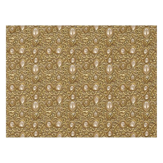Barok stijl gepolijst goud bloemenpatroon tafelkleed (Voorkant (Horizontaal))