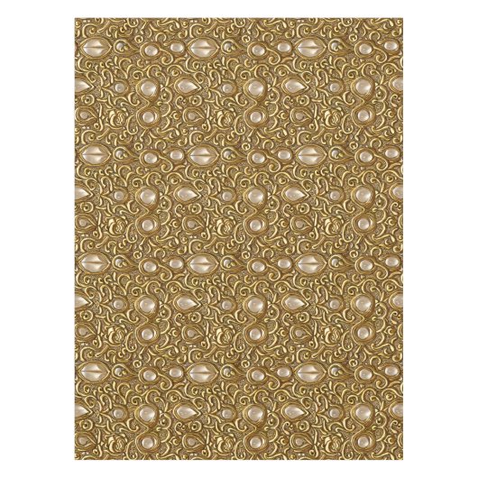 Barok stijl gepolijst goud bloemenpatroon tafelkleed (Voorkant)