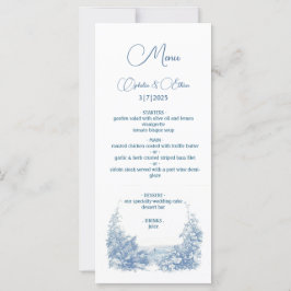 Barok Typografie Dusty Blue bruiloft Menu