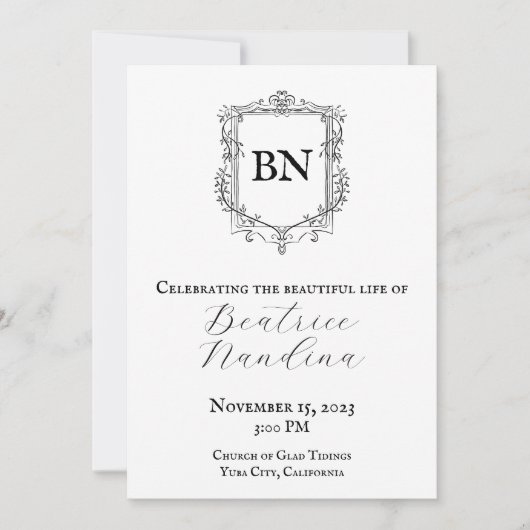 Barok Uitvaart met Foto Kaart (Voorkant)