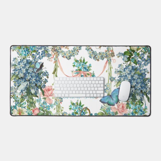  barok Vergeet-me-nots Bureaumat (Keyboard & Muis)