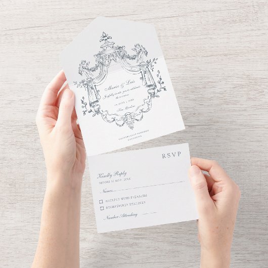  barok & Victoriaans elegante bruiloft Kaart