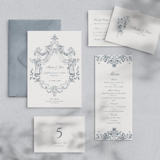  barok & Victoriaans elegante bruiloft Kaart