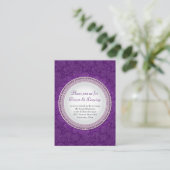 Barok Violet Plaque bruiloft receptie Kaart (Staand voorkant)