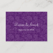 Barok Violet Plaque bruiloft receptie Kaart (Achterkant)