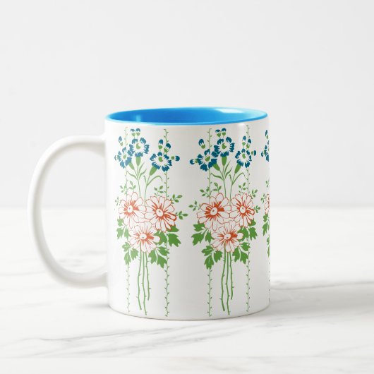 Barok Wallpaper Flower bouquet... Tweekleurige Koffiemok (Links)