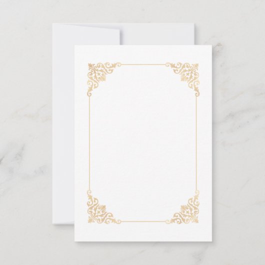 Barok  witgoud Lijst moslim bruiloft Bedankkaart (Achterkant)