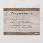  barokaas met bijtende barnhout Dank u wel Briefkaart (Achterkant)