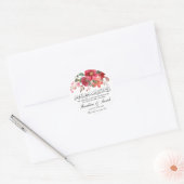 Barokallahu nikah moslim bruiloft rode roos ronde sticker (Envelop)