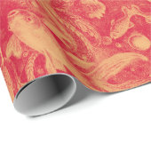 "Barokaquarium" (rood/goud) — papier voor onmiddel (Rol Hoek)