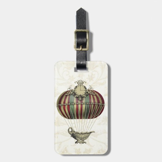 Barokballon met klok bagagelabel (Voorkant verticaal)