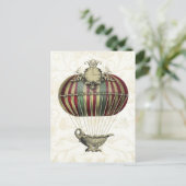 Barokballon met klok briefkaart (Staand voorkant)