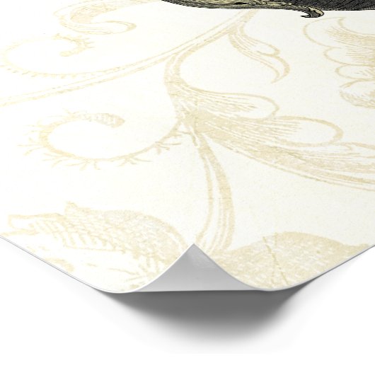 Barokballon met klok poster (Hoek)