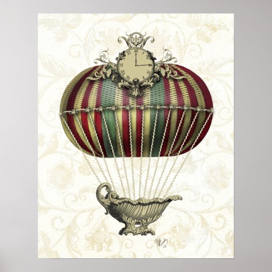 Barokballon met klok poster (Voorkant)