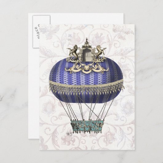 Barokballon met tempel briefkaart (Voorkant / Achterkant)