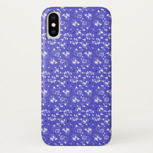 Barokbehang - blauw bloempatroon Case-Mate iPhone case