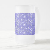 Barokbehang - blauwe bloempatroon matglas bierpul (Voorkant rechts)