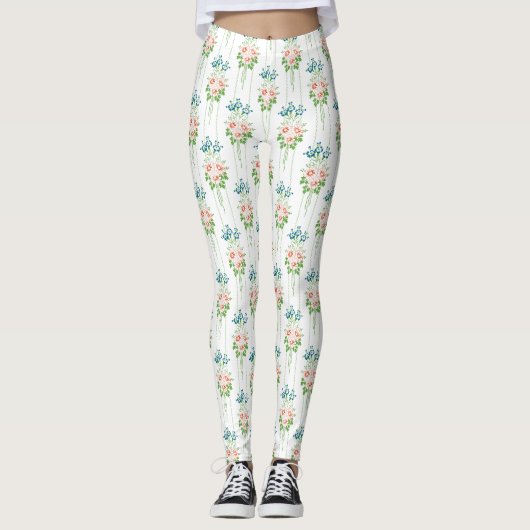 Barokbehang Bloemboeket Leggings (Voorkant)