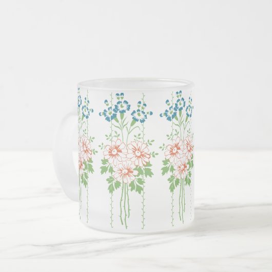 Barokbehang Bloemboeket Matglas Koffiemok (Voorkant links)