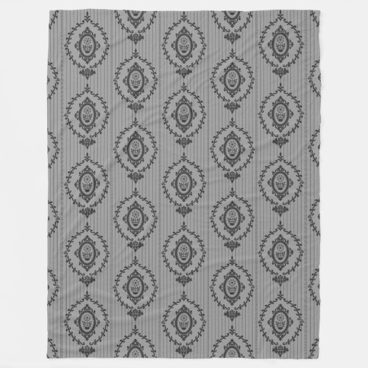 Barokbehang Grijs Fleece Deken (Voorkant)