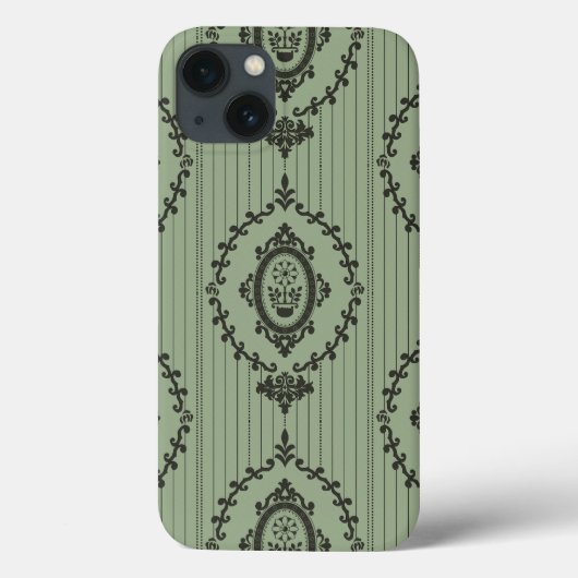 Barokbehang in het groen Case-Mate iPhone case (Achterkant)
