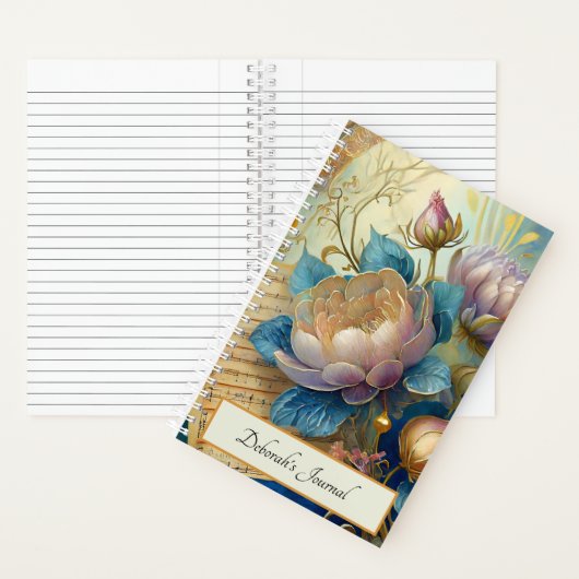 Barokbloemen gepersonaliseerd notitieboek (Binnen)