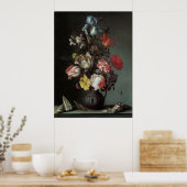 Barokbloemen van Balthasar van der Ast Poster (Keuken)