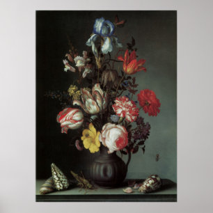 Barokbloemen van Balthasar van der Ast Poster