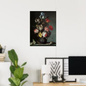 Barokbloemen van Balthasar van der Ast Poster (Thuiskantoor)