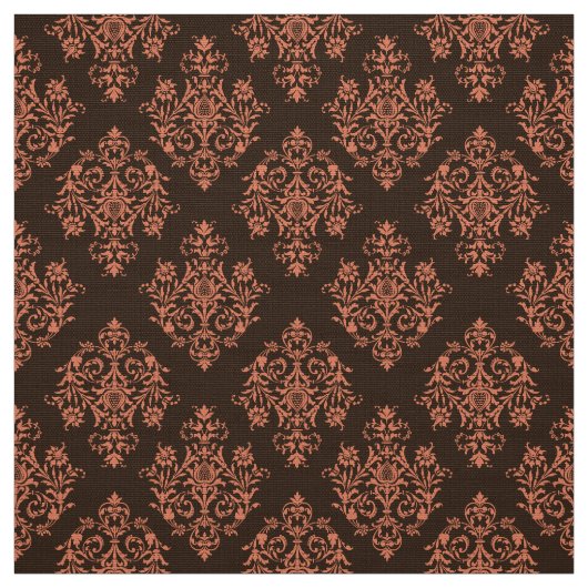  barokbruin Damaspatroon Stof (Swatch)