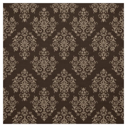 barokbruin Damaspatroon Stof (Swatch)