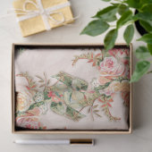 Barokes Elegant Roos Floral Blush Gold-ontkoppelin Tissuepapier (Geschenk)