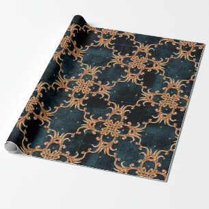  Barokes-gouden illustratiepatroon Cadeaupapier