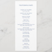 Barokes lijst monogram marineblauw trouwprogramma programmakaart (Achterkant)