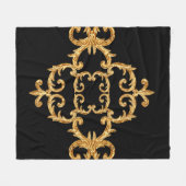 Barokes ornamentaal gouden patroondeken fleece deken (Voorkant (Horizontaal))