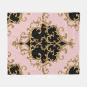 Barokes ornamentaal gouden patroondeken fleece deken (Voorkant (Horizontaal))