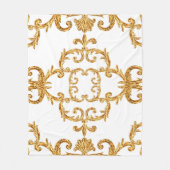 Barokes ornamentaal gouden patroondeken fleece deken (Voorkant)
