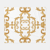 Barokes ornamentaal gouden patroondeken fleece deken (Voorkant (Horizontaal))