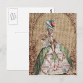 barokfrans burlap Marie Antoinette Briefkaart (Voorkant / Achterkant)