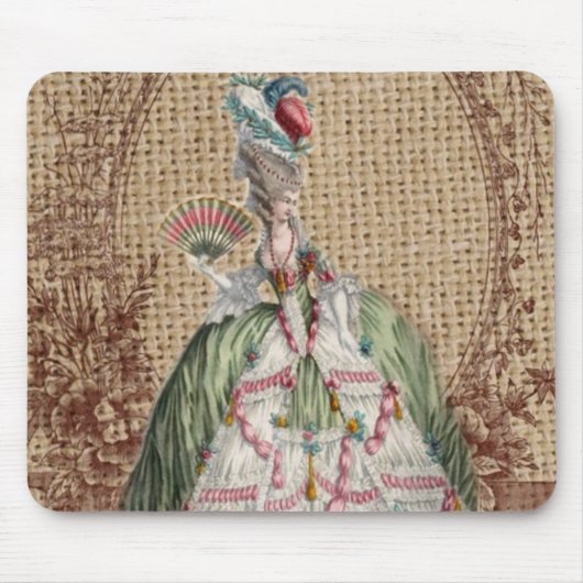 barokfrans burlap Marie Antoinette Muismat (Voorkant)