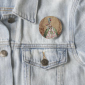 barokfrans burlap Marie Antoinette Ronde Button 5,7 Cm (In situ)