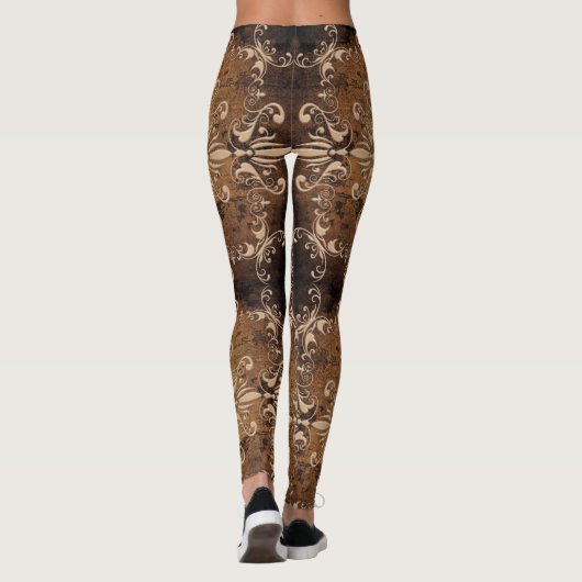 barokgrangetextuur leggings (Achterkant)