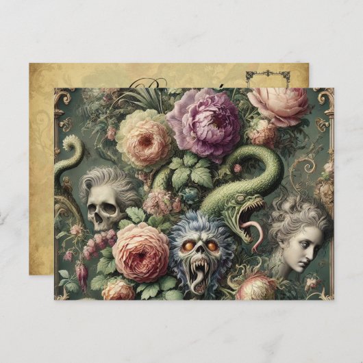 Barokgrenzen - Gotisch Victoriaans Feestdagenkaart (Voorkant / Achterkant)