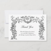 Barokische Rococo-grens met hart Bedankkaart (Voorkant)