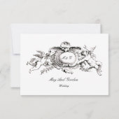  Barokische Rococo-grens met hart Bedankkaart (Achterkant)