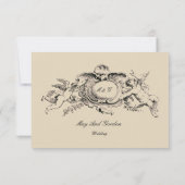  Barokische Rococo-grens met hart Bedankkaart (Achterkant)