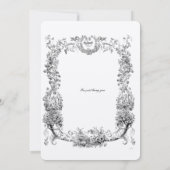 Barokische Rococo-grens met hart Bedankkaart (Achterkant)